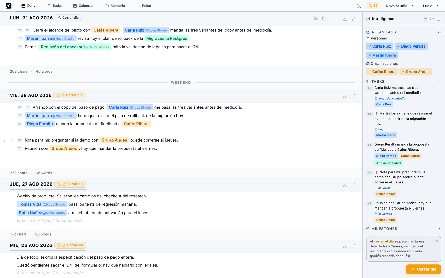 The secondbrain workspace in the browser