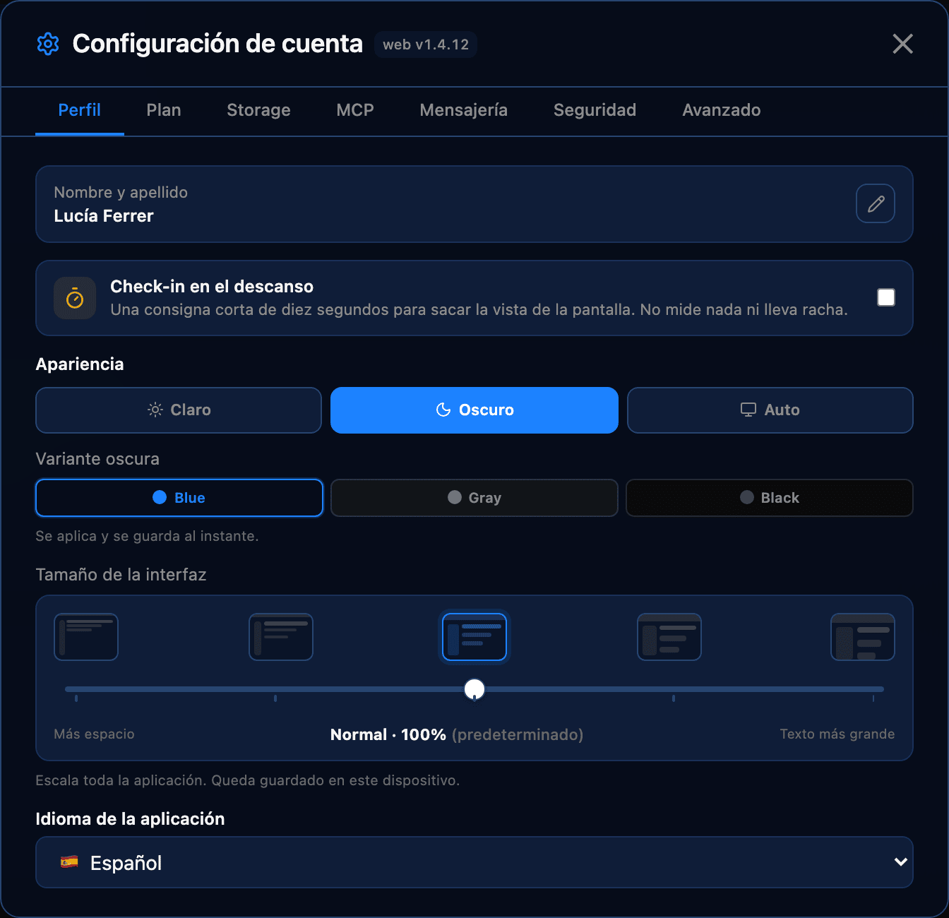 The same tab with the dark theme on and the three variants visible